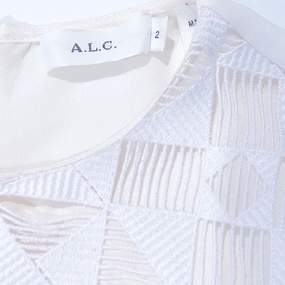 A.L.C. Cream Long Sleeve Cropped Blouse - Picture 5 of 6